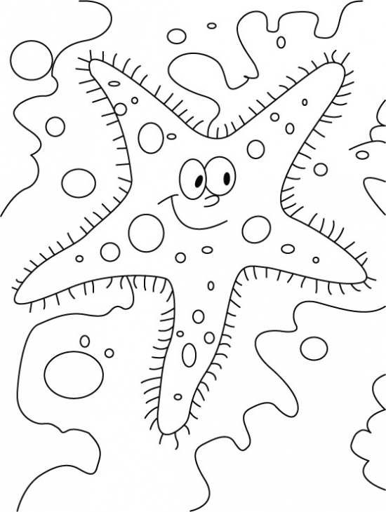 Free Printable Coloring Sheet Of Starfish For Children