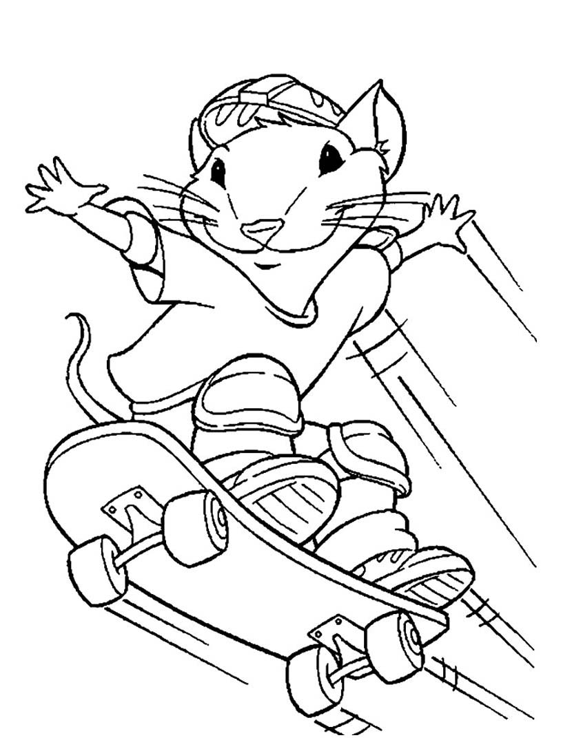 Stuart Little simpatico topolino sullo skateboard