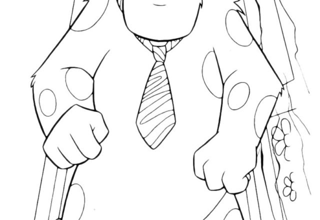 Sulley con cravatta disegni da colorare Monsters and Co