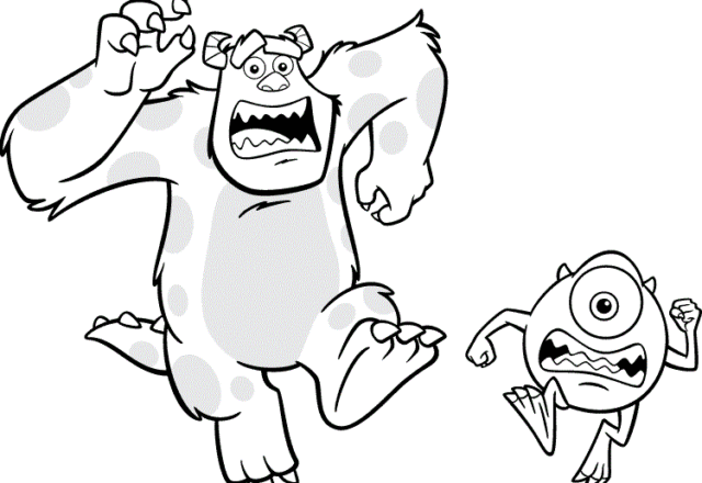 Sulley e Mike in fuga disegni da colorare Monsters and Co