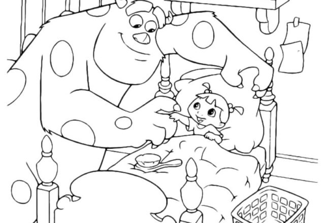 Sulley e la bimba Boo disegni da colorare per i bambini