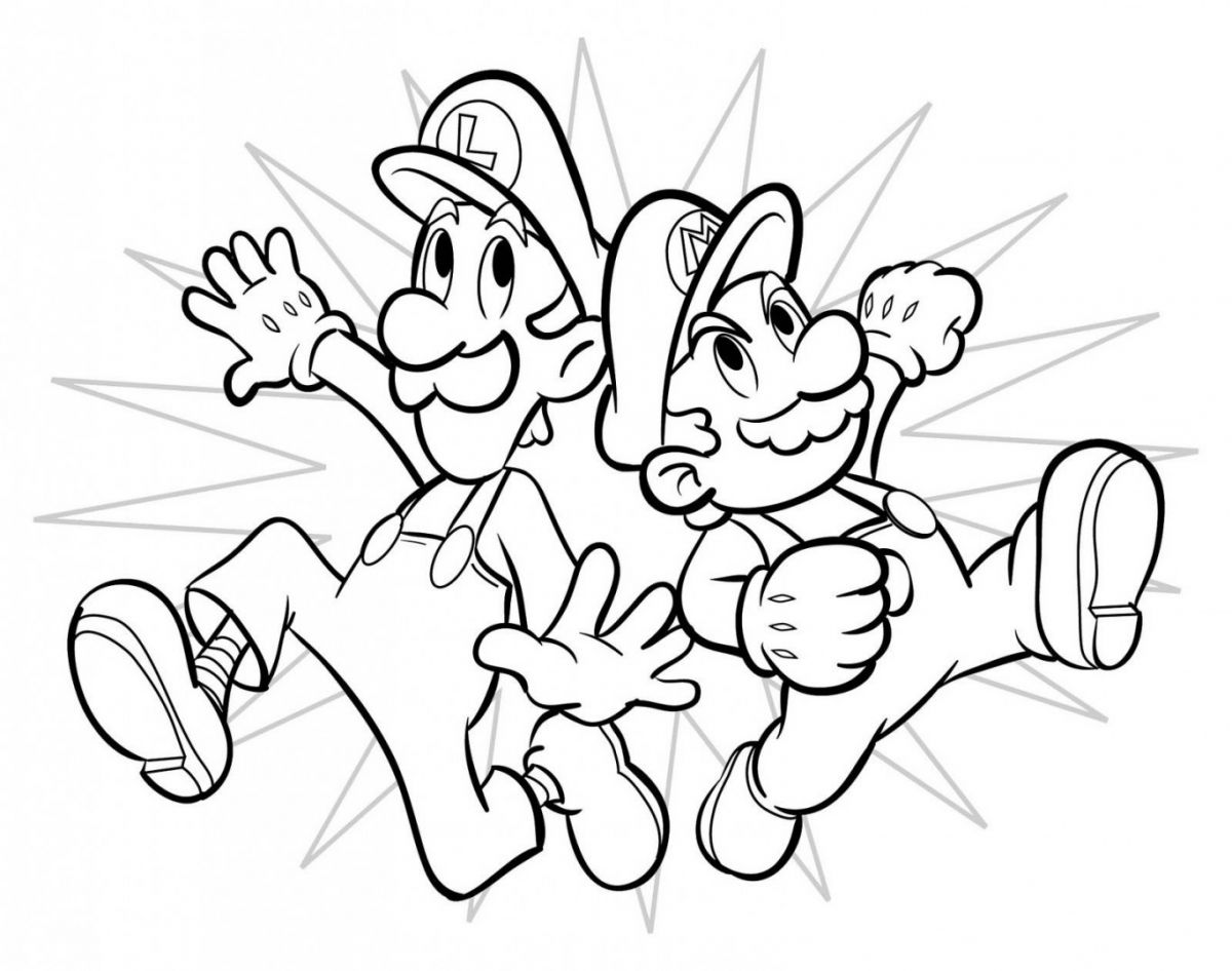 Super Mario e Luigi all’ attacco disegno da colorare gratis