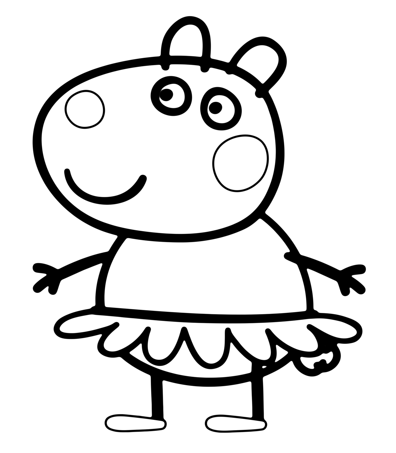 Suzy amica di peppa Pig ballerina disegno da colorare gratis