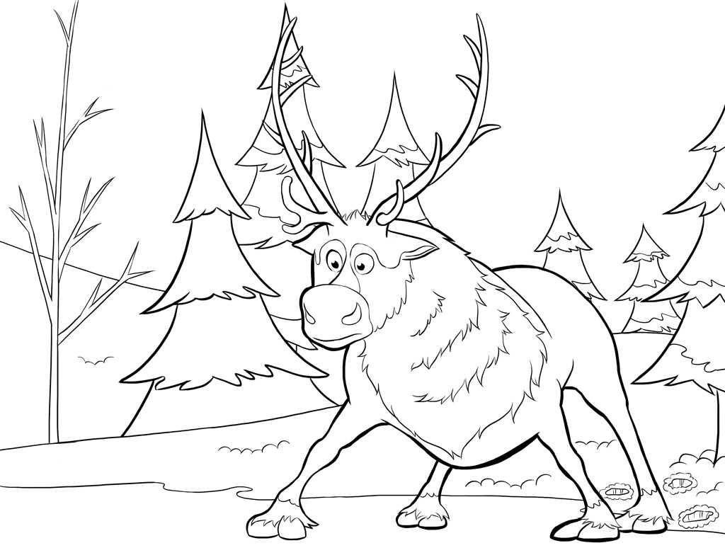 Sven la renna disegni da colorare gratis