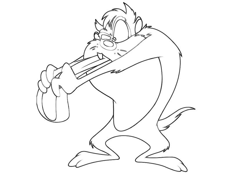 Taz personaggio Looney Tunes da colorare