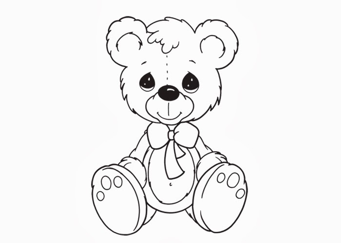 Tenero orsacchiotto con occhi dolci disegni per bambini