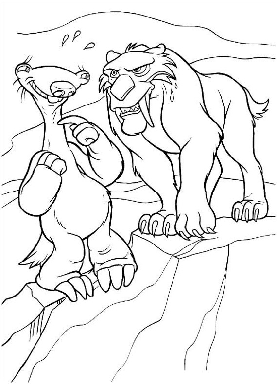 Tensioni tra Sid e Diego disegni da colorare Era Glaciale