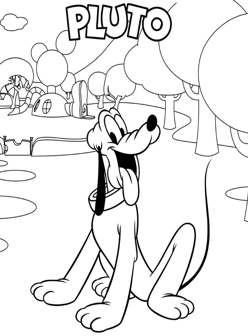 Testo e soggetto Disney Pluto da colorare gratis