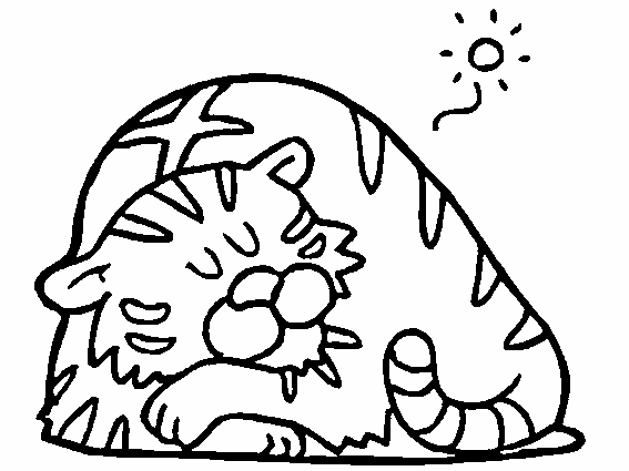 Tigre cartone animato che dorme disegni da colorare