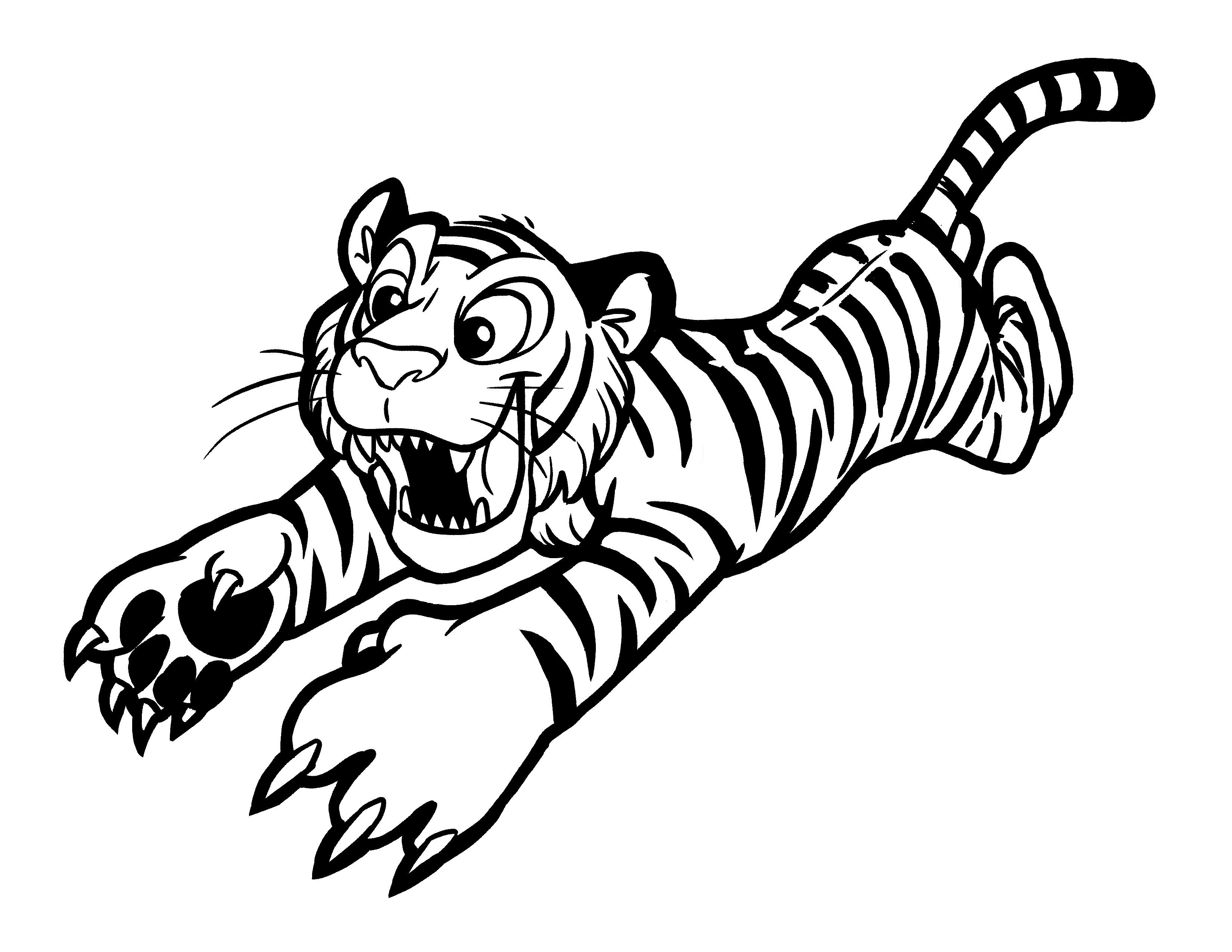 Tigre che corre a gran velocità  da colorare