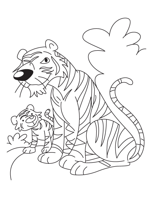 Tigri da colorare per bimbe a bimbi