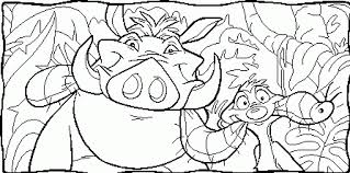 Timon e Pumba con il bruco disegni da colorare gratis