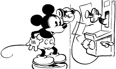 mickey mouse on the telephone