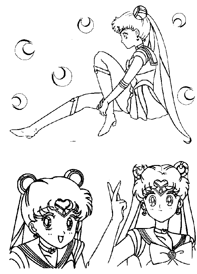 Tre disegni da stampare e da colorare di Sailor Moon