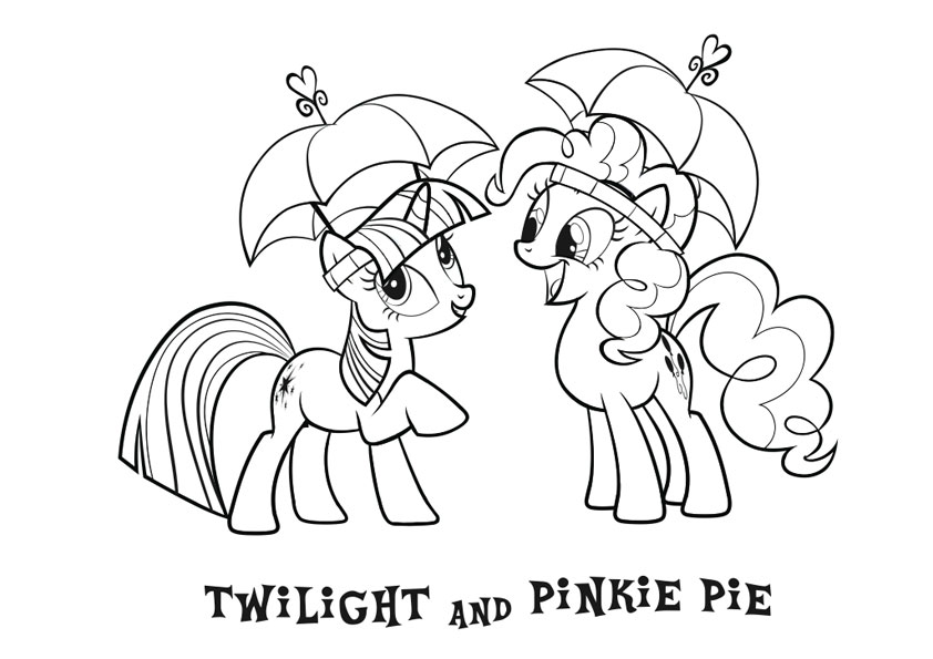Twilight e Pinkie Pie disegni da colorare gratis