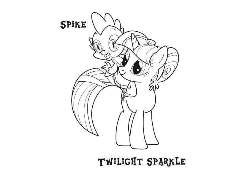 Twilight e Spike disegni da colorare gratis