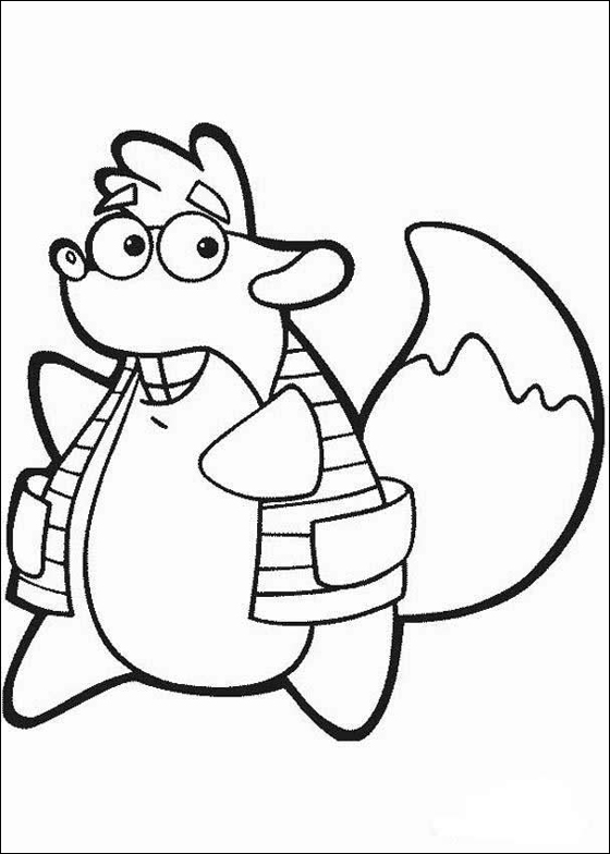 Tyco lo scoiattolo di Dora l’ esploratrice disegno da colorare gratis
