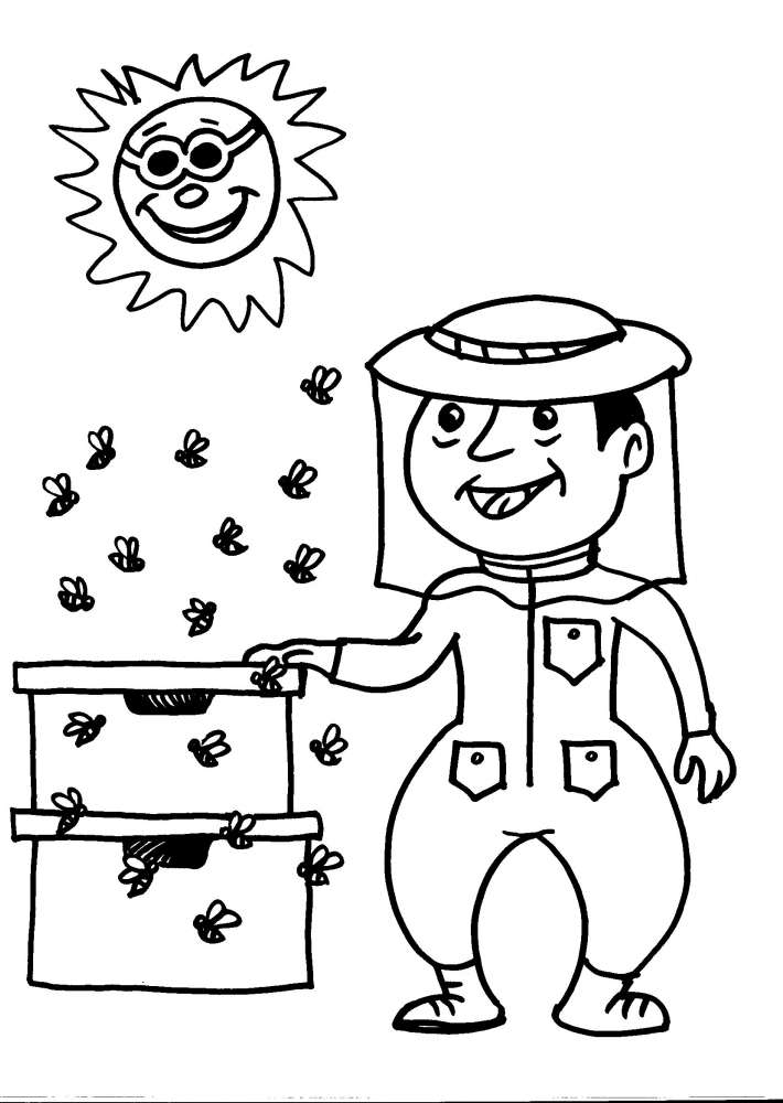Un allevatore di api da colorare