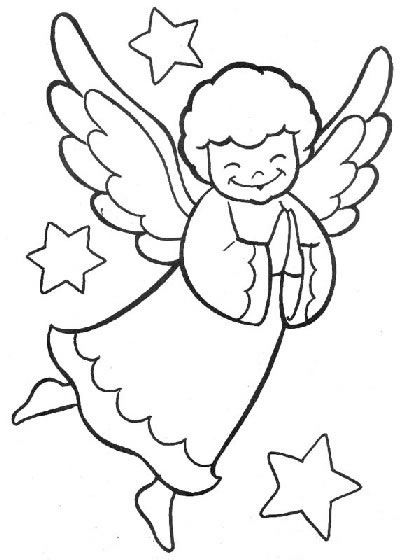 Un angelo che prega disegno da colorare