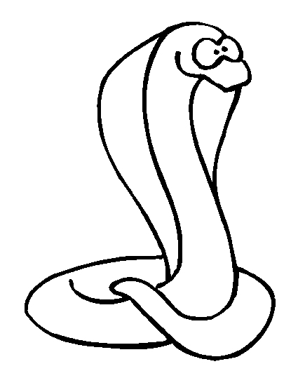 Un cobra serpente da colorare per bambini semplice