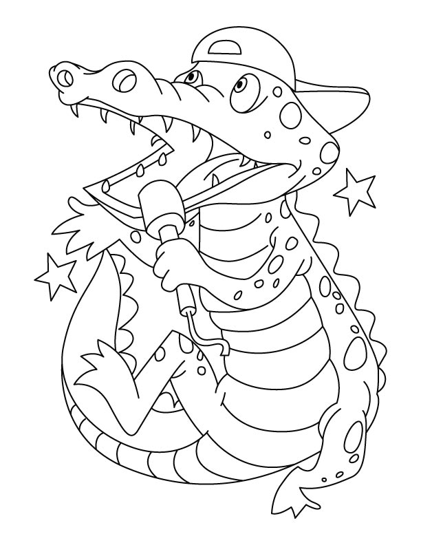 Un coccodrillo Rockstar disegno da colorare
