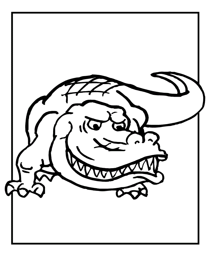 Un coccodrillo che mostra i denti disegno da colorare gratis