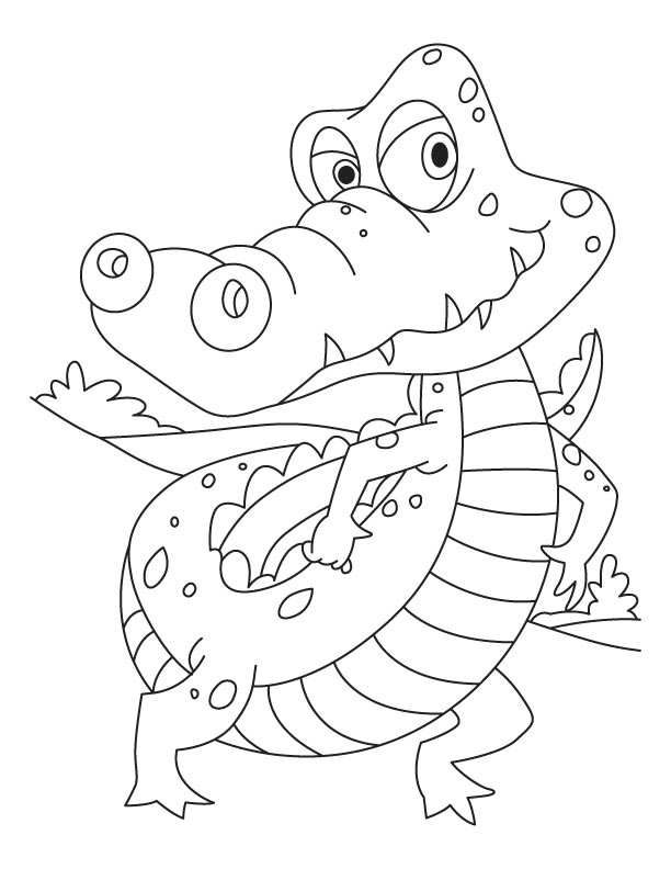 Un coccodrillo in posa disegno da colorare