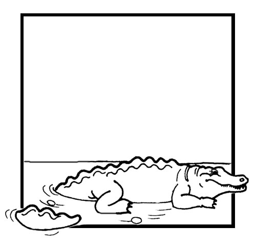 Un coccodrillo nell’ acqua disegno da colorare gratis