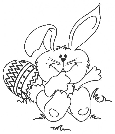 Un coniglietto seduto sul prato disegno da colorare gratis