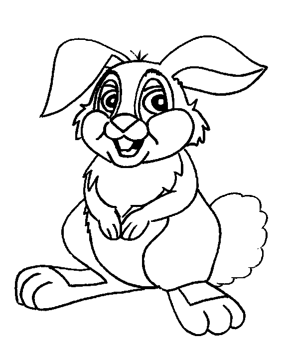 Un coniglio con grandi zampe da colorare per bambini