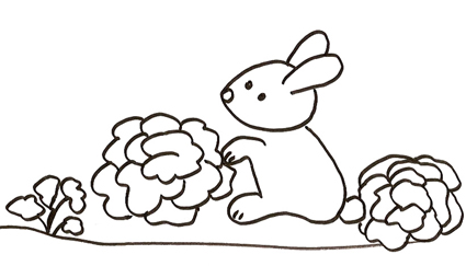Un coniglio e l’ insalata disegno da colorare gratis