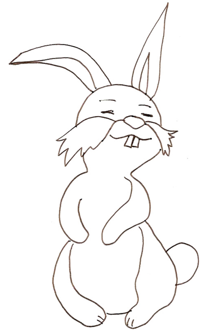 Un coniglio sorridente disegno da colorare gratis
