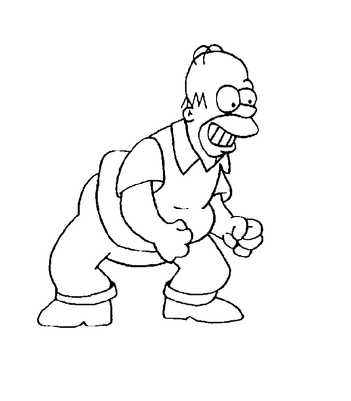 Un disegno da colorare di Homer Simpson