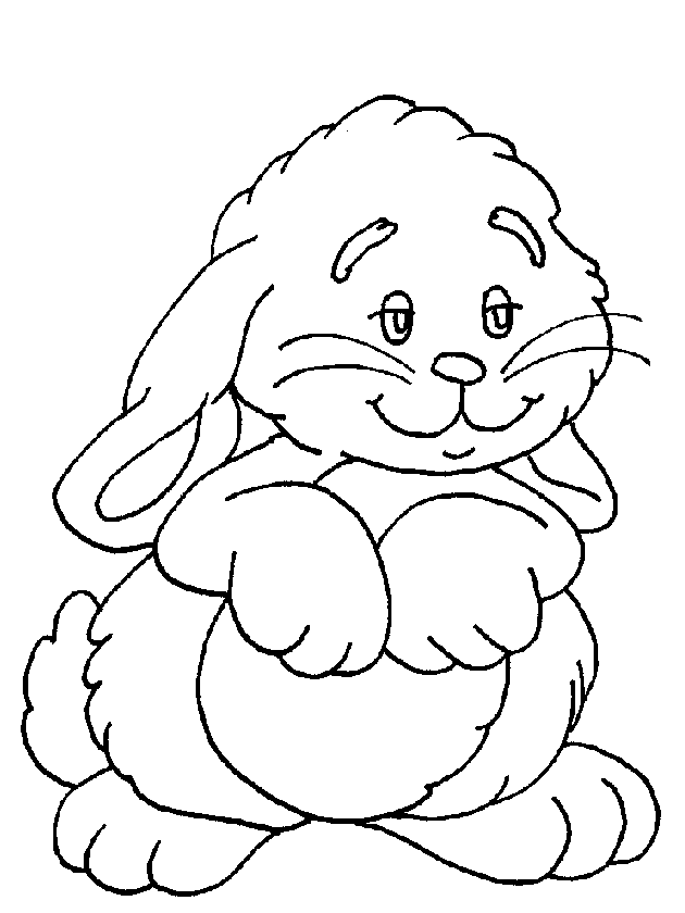 Un dolce coniglio da stampare e da colorare per bambini