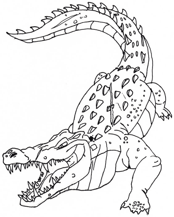 Un feroce coccodrillo disegno da colorare gratis