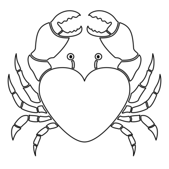 Un granchio a forma di cuore disegni per bambini
