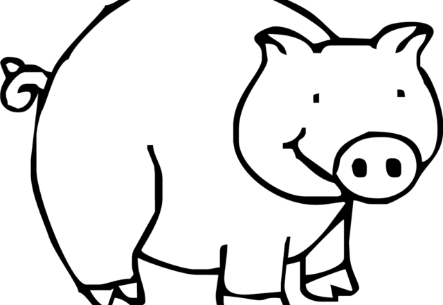 Un grande maiale disegno da colorare per bambini