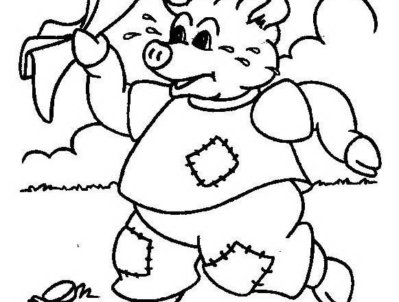 Un maiale che corre disegni per bambini