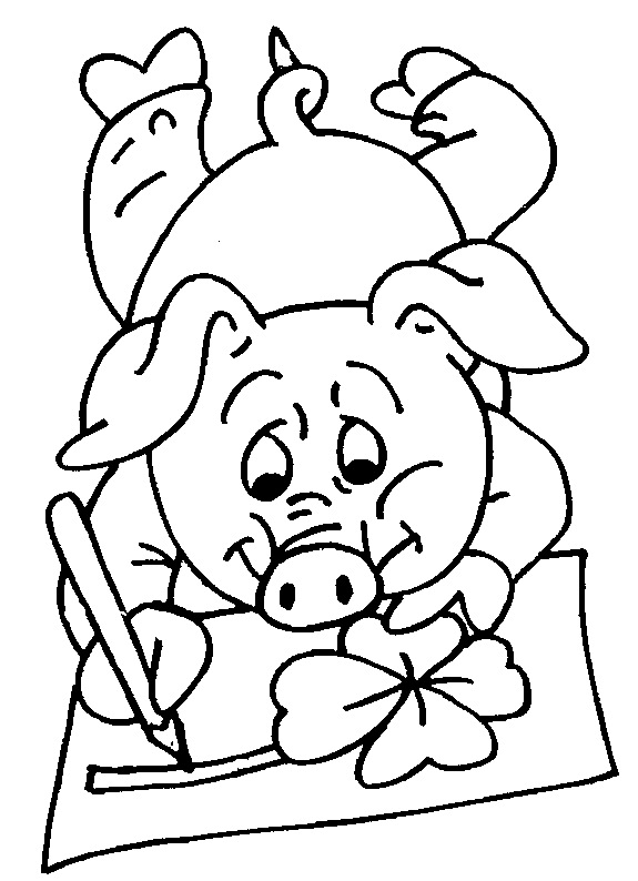 Un maiale che disegna immagini per bambini