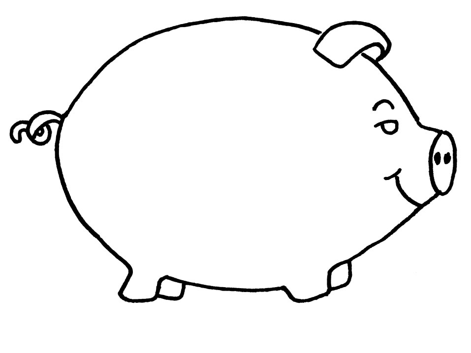 Un maiale di forma ovale disegno da colorare
