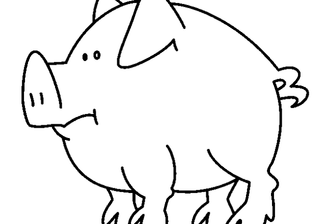 Un maiale di forma rotonda disegno da colorare