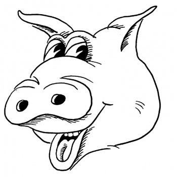 Un maiale sorridente disegno da colorare