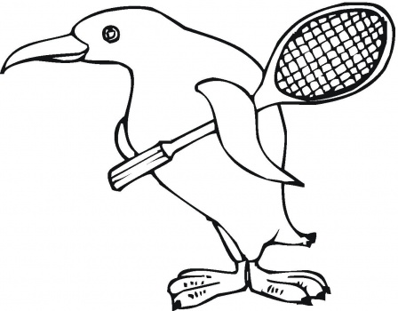 Un pinguino giocatore di tennis immagini per bambini