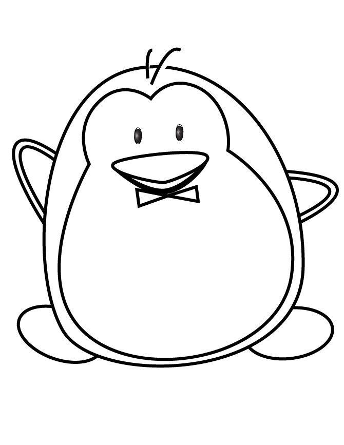 Un pinguino tondo disegno da colorare gratis