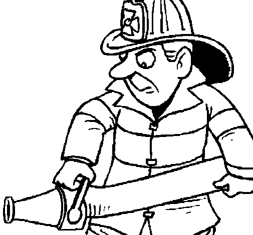 Un pompiere disegno da stampare e colorare