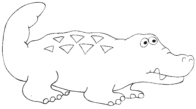 Un semplice disegno di un coccodrillo da colorare