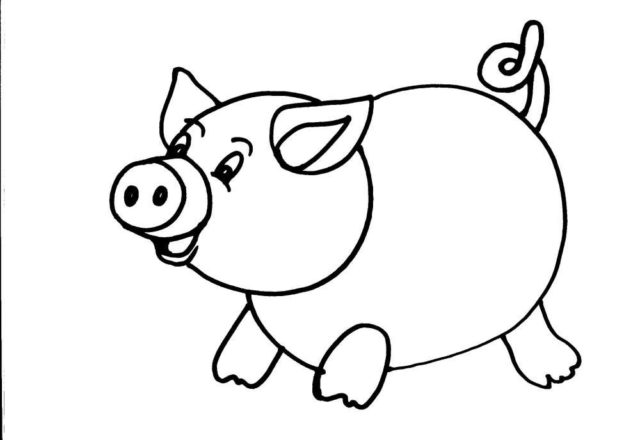 Un semplice maiale disegno per bambino e bambina