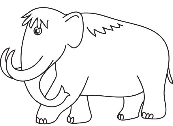 Un semplice mammut da colorare gratis
