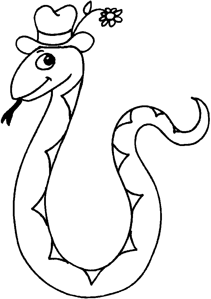 Un serpente col cappello disegni gratis