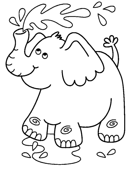 Un simpatico elefantino da colorare per i bambini
